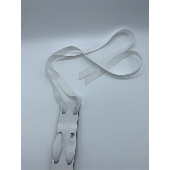 Unbranded White Faux Leather White Ribbon Belt Women's Size L - Picture 4 of 10